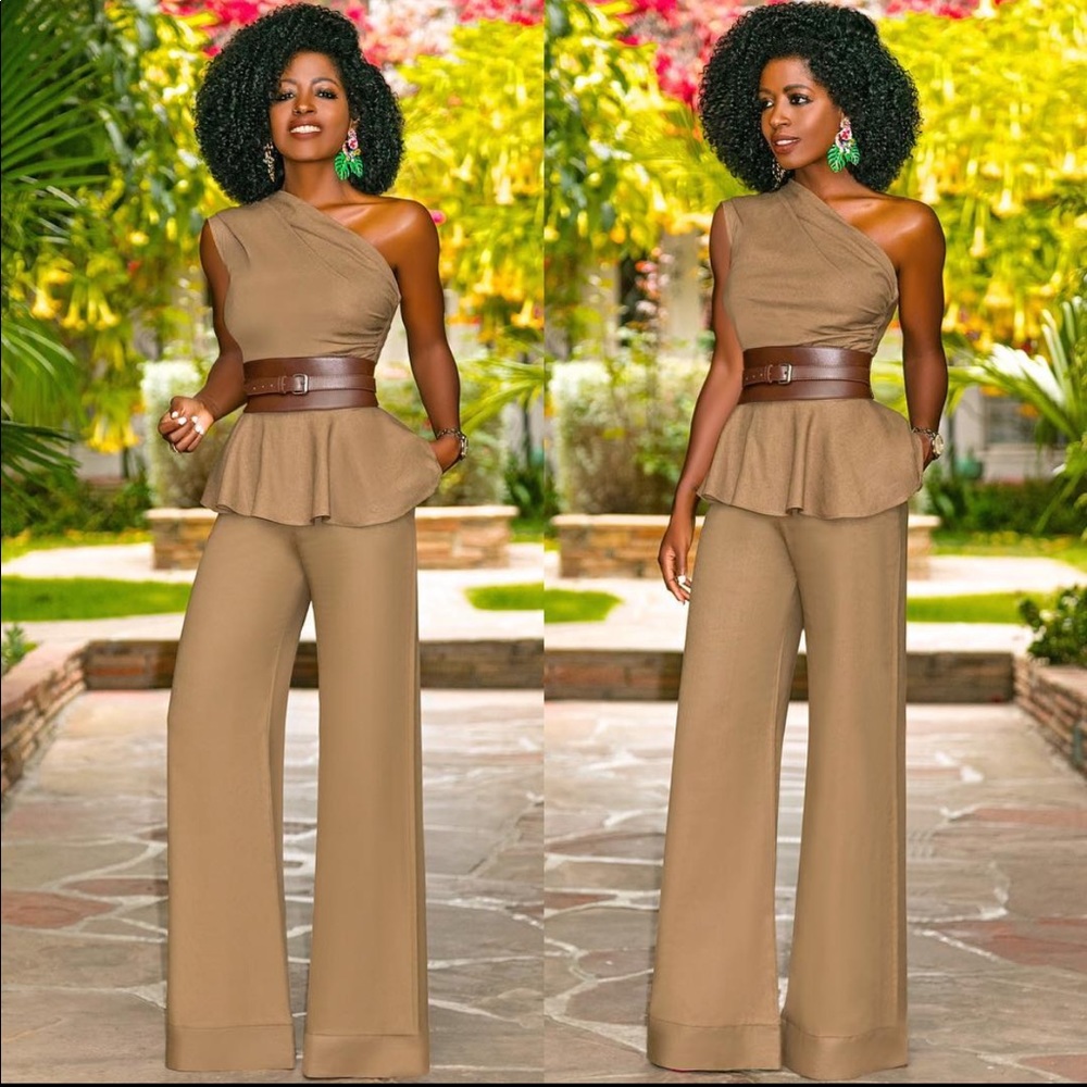 NWT FKSP High Waist Tan Linen Pants Size: XS